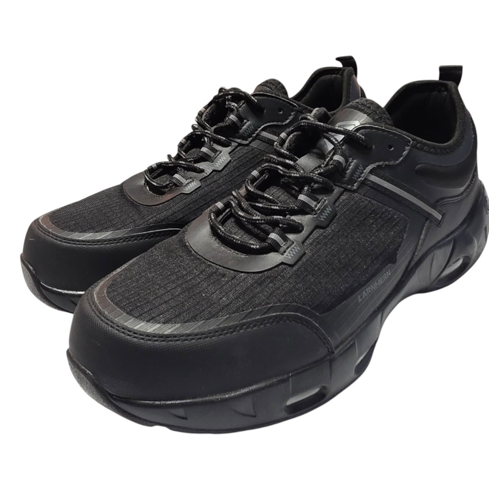 Larnmern Mens‎ Steel Toe Work Shoes Black Safety Sneakers LSA21069 Size 9